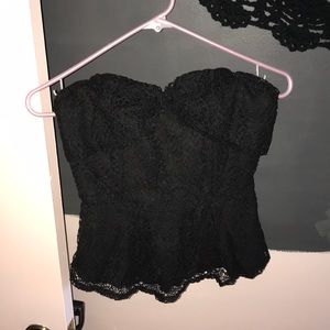 NWT Strapless floral lace top